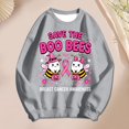 thumbnail image 3 of Breast Cancer Awareness Halloween Sweatshirts for Women Loose Crewneck Save The Boo Bees Graphic Sweatshirt Pullover Tops, 3 of 5