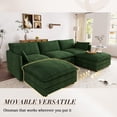 thumbnail image 5 of Muumblus 110" Oversized Modular Sectional Sofa with 2 Movable Ottoman, U Shaped Deep Seat Cloud Couch for Living Room, Green Chenille, 5 of 10