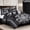 Black/Silver, variant on Chezmoi Collection Royal Luxury Jacquard Floral Comforter Set, Queen, Maroon/Gold, 7-Piece