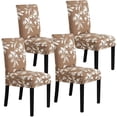 thumbnail image 1 of Stretch Dining Chair Covers Set of 4 Chair Covers for Dining Room Parsons Chair Slipcover Chair Protectors Covers Dining, Feature Modern Floral Printed Design, Camel, 1 of 7