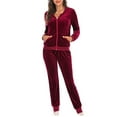 thumbnail image 2 of Velour Tracksuit Womens 2 Pieces Joggers Outfits Jogging Sweatsuits Set Soft Sports Sweat Suits Pants with Pockets Womens Clothes, 2 of 7