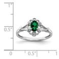 thumbnail image 5 of 925 Sterling Silver Rhodium-Plated Created Emerald and Diamond Ring Size 7, 5 of 6