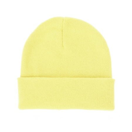 

WITHMOONS Infant Baby Plain Winter Beanie Hat Toddler Skull Cap CCJ875 (Yellow)