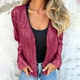 thumbnail image 2 of QQZ Regular Fit Open Front Sequin Cardigan For Women, Long Sleeve Lightweight Cardigan Sweaters For Women, Fall Outfits For Travel Business Casual Party Daily Wear, 2 of 9