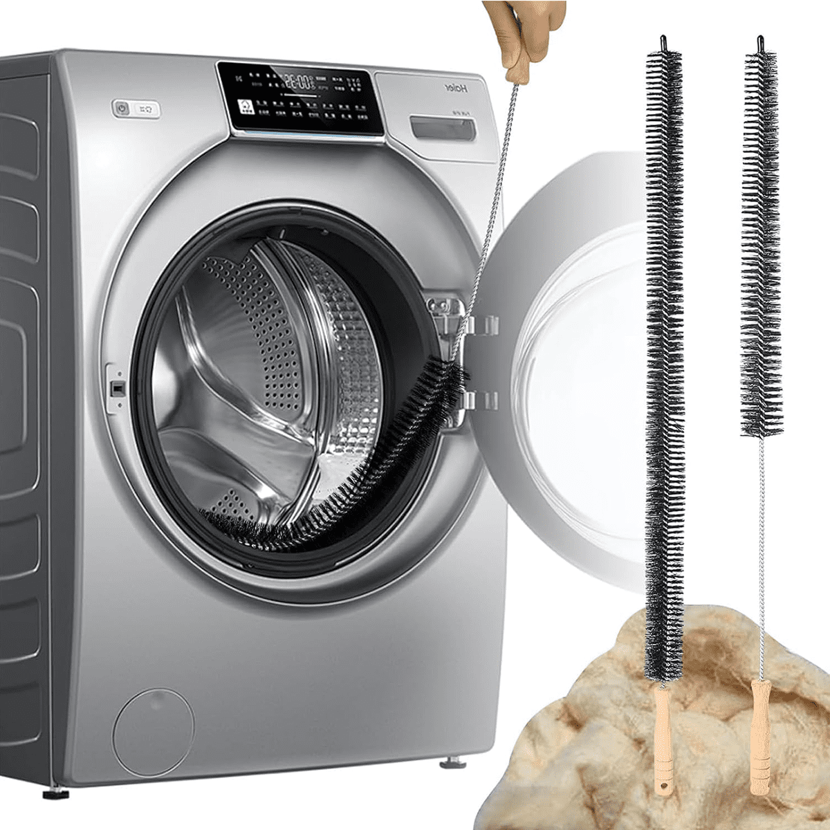 Models: PFQ97HSPVDS  GE Washer Dryer Combo WH01X35719 Lint Filter replacement with dryer vent brush  Lint Filter for Ge Washer Dryer Filter Sponge Hand Washable and Reusable