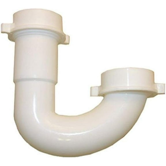 Lasco Fittings Plastic J-Bend - 1-1/2" O.D, White, Includes 2 Nuts and Washer