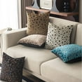 thumbnail image 3 of Velvet Jacquard Throw Pillow Cover, Modern Leopard Pattern Decorative Cushion Case for Sofa Couch Bed, Textured Accent Pillow Cover, Multiple Colors (Cover Only), 3 of 10