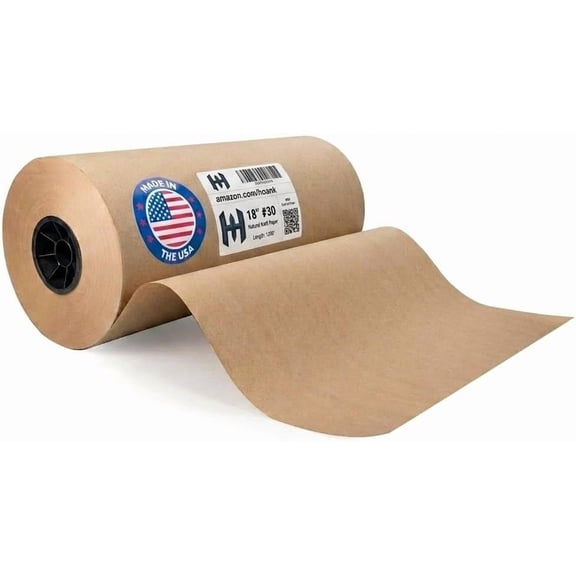 18" x 14400" (1200 ft) 30 lb - Large Brown Kraft Paper Roll for Packing - Perfect Natural Kraft Wrapping Paper for Void Filling - Craft Paper for Kids Art - ECO Friendly - Recyclable Kraft Paper