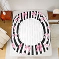 thumbnail image 5 of Feelyou Princess Bowknot Teens Full Size Sheets, Black Pink Fashion Bed Sheets, 4pcs, 5 of 7