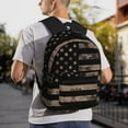 thumbnail image 4 of Horeoi American Flag with Desert Camouflage Print Casual Backpack for School Work Travel Hiking with Laptop Compartment and Side Pockets Lightweight Design, 4 of 6