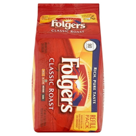 Folgers Classic Roast Ground Medium Coffee Refill Pack, 11.3 oz