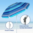 thumbnail image 4 of AMMSUN 6.5ft Beach Umbrella for Sand with Tilt & UPF50+ Sun Protection & Carry Bag,Blue Stripes, 4 of 9