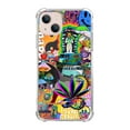 thumbnail image 1 of Hippie Groovy Case Compatible with iPhone 14,Aesthetic Art Design TPU Bumper Cover Case, 1 of 6
