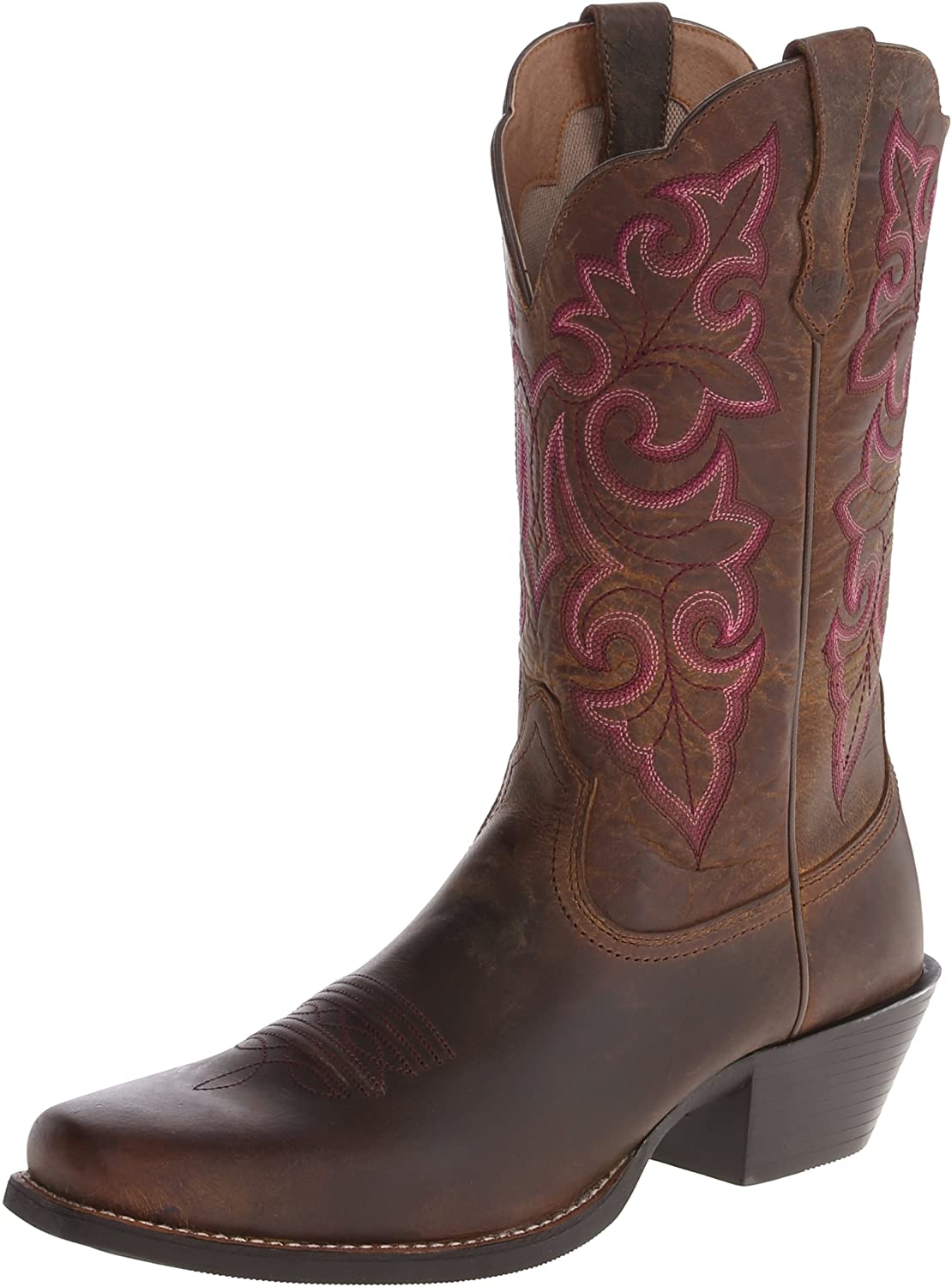 Ariat Women's Round Up Square Toe Western Cowboy Boot, Powder Brown, 9