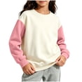 thumbnail image 2 of StSilkitty Boys Girls Long Sleeve Sweatshirts Color Block Crewneck Pullover Tops Fall Winter Warm Clothes Size 2-12, 2 of 9