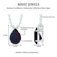 thumbnail image 6 of Rosec Jewels Real Pear Shape Black Opal Solitaire Pendant Necklace - with Chain - (1 Ct, AAA Grade) - Ready to Gift for Birthday, 14K White Gold, 6 of 8