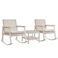 thumbnail image 1 of SONGMICS HOME Sencillo Collection Outdoor Steel 3 piece Rocking Chair Set, Bone Color, 1 of 6