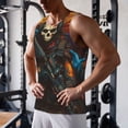 thumbnail image 5 of Gukieu Vibrant Skull Soldier Print Men's Quick Dry Fitness Vest, Round Neck Sleeveless Fitness Bodybuilding Top-Small, 5 of 7