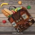 thumbnail image 5 of Japuie Log Cabin Inside Print Tote Bags, Shoulder Bag with Zipper Closure, Top Handle Handbag,Shopping Bags,Travel Shoulder Bag ,Suitable for Gym Shopping, Work, and School, 5 of 5