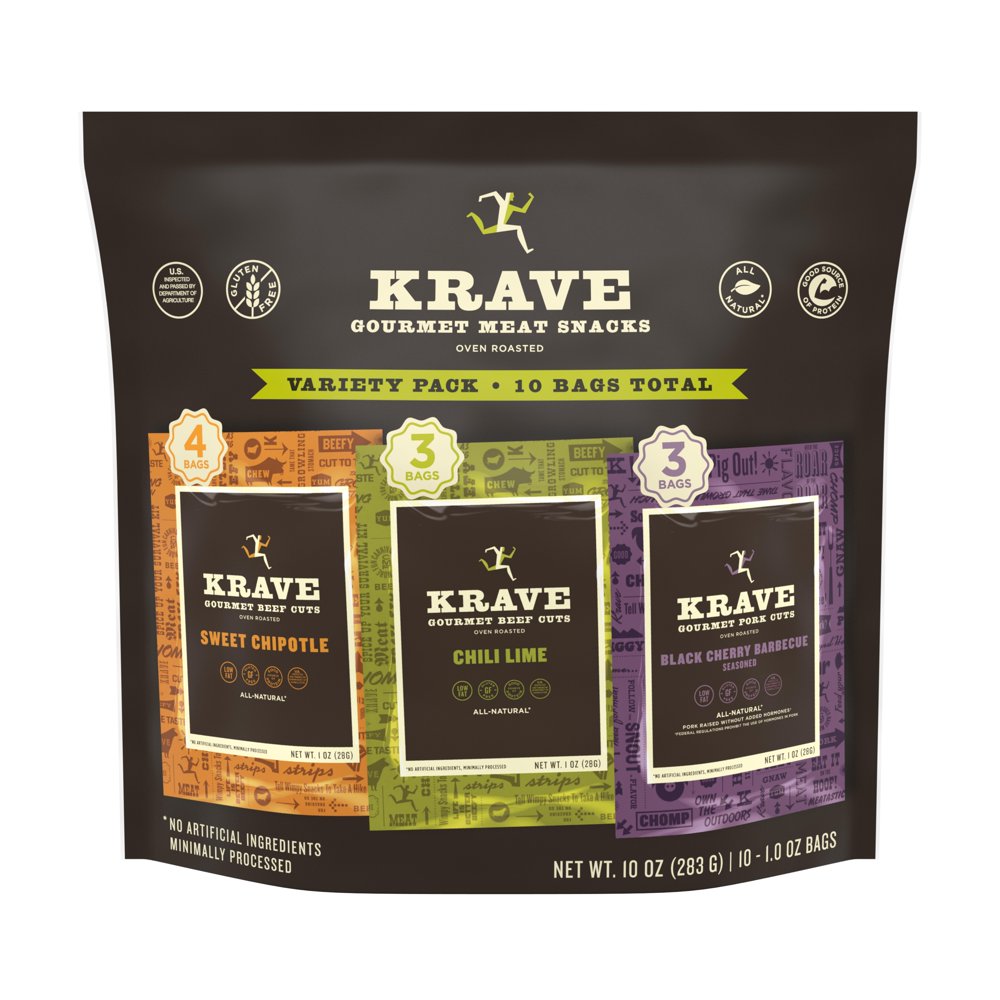 Krave, Jerky Variety Pack, 10 Oz (Pack of 10)