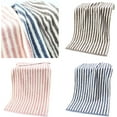 thumbnail image 2 of Nvzi-a 3pcs Cute Multi Colored Striped Cotton Hand Towel Soft Absorbent Bath Towel Set for Bathroom Kitchen Gym Pool Travel 13*29inch(Pink,Blue,Brown), 2 of 3