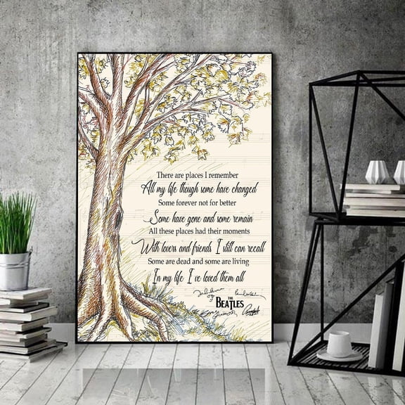 YaHaku In My Life The Beatles Lyrics Poster, The Beatles In My Life , Rubber Soul Music Album Wall Art, Love The Beatles Song Home Decor