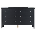 thumbnail image 3 of Bowery Hill Engineered Wood Transitional 6 Drawer Dresser in Black, 3 of 5