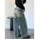 thumbnail image 5 of Pantalones Vaqueros de Pierna para Mujer, Desgastados, de Cintura Media, Estilo Vintage Y2K. Azul Nostálgico L, 5 of 8
