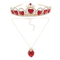 thumbnail image 1 of 1 juego de lujosa tiara de princesa y collar, corona de novia con forma de corazón para boda, fiesta de cumpleaños, diadema con diamantes de imitación para mujer, 1 of 7