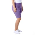 thumbnail image 4 of Wyobmus Wwomens Plus Size Ribbed Biker Shorts 5" Inseam High Rise Quick Dry Yoga Shorts Casual Workout Lounge Stretchy Shorts C-Purple, 4 of 8