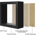 thumbnail image 2 of Fusion 5x5 Small Shadow Box Picture Frame Display Case with Soft Linen Back, Black Wooden Memory Shadow Box Frame with Tempered Glass Cover for Wall or Tabletop Display, 2 of 6