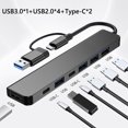 thumbnail image 3 of 7 en 1 Expansion Dock Hub 5W PD Tipo C A Lector Tarjetas Tipo C Extender Hub para PC, 3 of 9