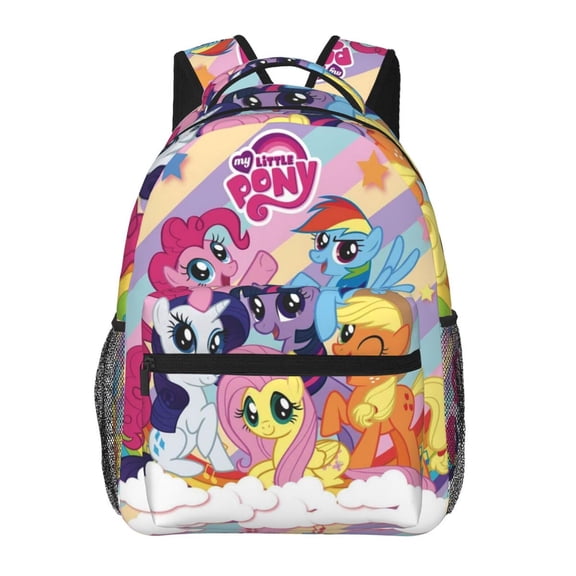 Cartoon My Cute Lit-tle Po-n-y Backpacks Large Capacity Travel Backpack Book Bag Laptop Bag Lightweight And Durable School Daypack For Women Men Multifunctional Bag