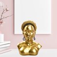 thumbnail image 3 of Exquisita escultura de busto de mujer africana, resina, cabeza de dama, Cabello Afro Dorado Sunnimix Escultura de resina, 3 of 7