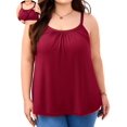 thumbnail image 1 of Charmo Débardeurs à Bretelles Réglables Grande Taille pour Femmes Blouse Plissée Sans Manches avec Soutien-Gorge Intégré,1x-4x, 1 of 7
