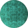 thumbnail image 1 of Ahgly Company Indoor Round Oriental Turquoise Blue Industrial Area Rugs, 6' Round, 1 of 4