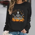thumbnail image 3 of Kilaqueen Funny Graphic Crewneck Sweatshirts Women Soft Comfort Halloween Hoodies Oversized Sweatshirt Cat Fall Shirts Long Sleeve Tunic Tops, 3 of 6