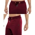 thumbnail image 2 of Tyhengta Mens Shorts Casual Drawstring Zipper Pockets Elastic Waist Winered 40, 2 of 8