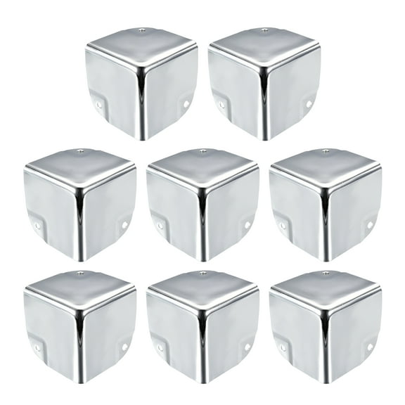 Unique Bargains Metal Box Corner Protectors Box Edge Guard Protector 1.97" x 1.97" x 1.97" Silver Tone 8Pcs