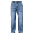 thumbnail image 4 of IROINNID Men's Relaxed Fit Elastic Waist Washed Denim Jeans Pull On Straight Leg Casual Trousers with Front Patch Pockets, 4 of 7