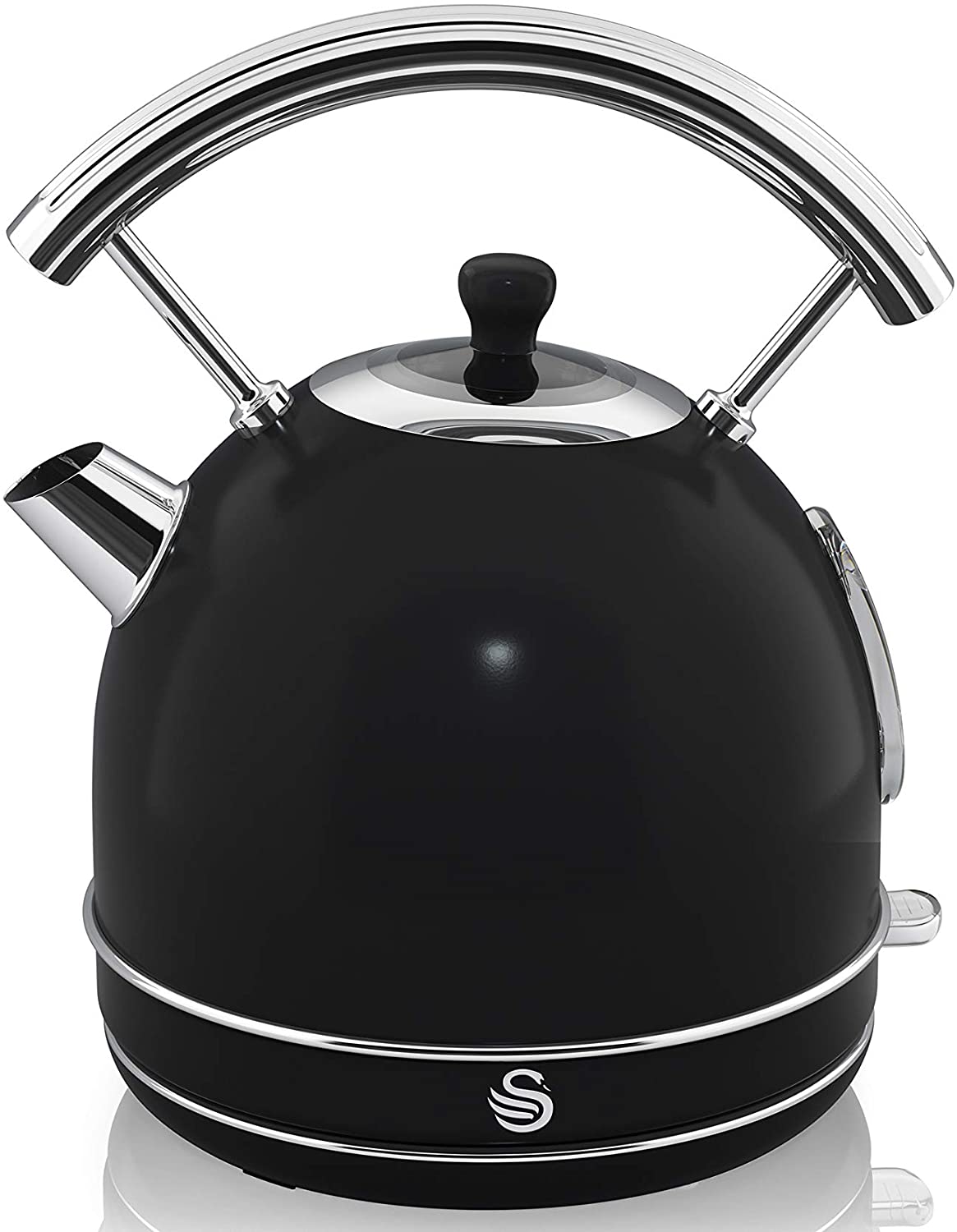 Swan Retro Dome Kettle 1.7L, SK34020BN, Black