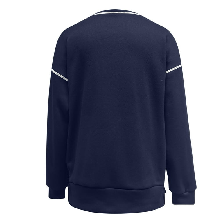 amasding Women s Oversized Lightweight Sweatshirt with Side Slit Zipper Soft Crew Neck Pullover Long Sleeve Tops 2024 Fashion Walmart