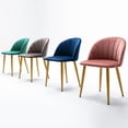 thumbnail image 3 of Contemporary Velvet Dining Room Kitchen Accent Chair with Backrest and Printing Golden Long Leg, 30.3 Inch Height, Set of 2,Pink, 3 of 6