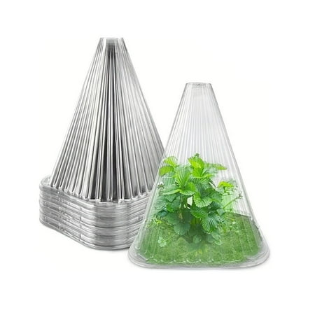 10 Pieces Garden Cloche Dome Plant Bell Cover Garden Accessories Mini Greenhouse