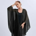 thumbnail image 3 of HJYCHN Elegant Bohemian Long Shawl Wrap Fashionable Lightweight Beach Scarf Cover Up for Women Travel Accessories Black One Size, 3 of 3