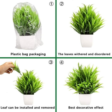 3pack Mini Fake Plants In Pots Artificial Plastic Eucalyptus Wheat Grass Potted Faux Indoor For Office Desk Coffee Table Bathroom Bedroom Home Decorations Canada - Best Fake Plants For Home Decor