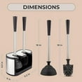 thumbnail image 3 of 2 Pack UMIEN™ Toilet Brush and Plunger Set - Stainless Steel Plunger and Toilet Brush Combo with Freestanding Canister - Modern and Sleek Bathroom Cleaning Accessories, 3 of 5
