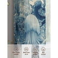 thumbnail image 3 of Blue Jellyfish Coastal Sheer Curtains for Living Room Bedroom Nautical Octopus Summer Ocean Rustic Sheer Curtains 96 Inch Long 2 Panels Set Light Filtering Curtain Window Treatments Drapes, 3 of 6