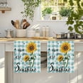 thumbnail image 4 of Sunflower Kitchen Towels Set of 3, Teal Green Check You Are My Sunshine Bee Absorbent Dish Towels for Kitchen, Microfiber Hand Towel, Quick Drying Tea Towel for Cleaning Decorative Dishcloths, 4 of 7