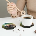 thumbnail image 3 of Leather Coasters with Heat-resistant for Drinks, Daisy Sleeping Sloth -标题2 Octagon, 3 of 5